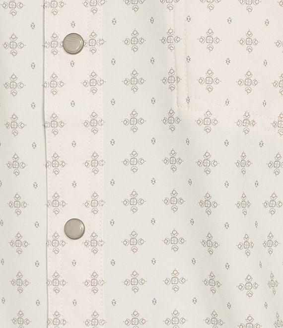 Rowm Big & Tall Performance Rec + Relax Short Sleeve Western Cross Geo Print Textured Shirt Product Image