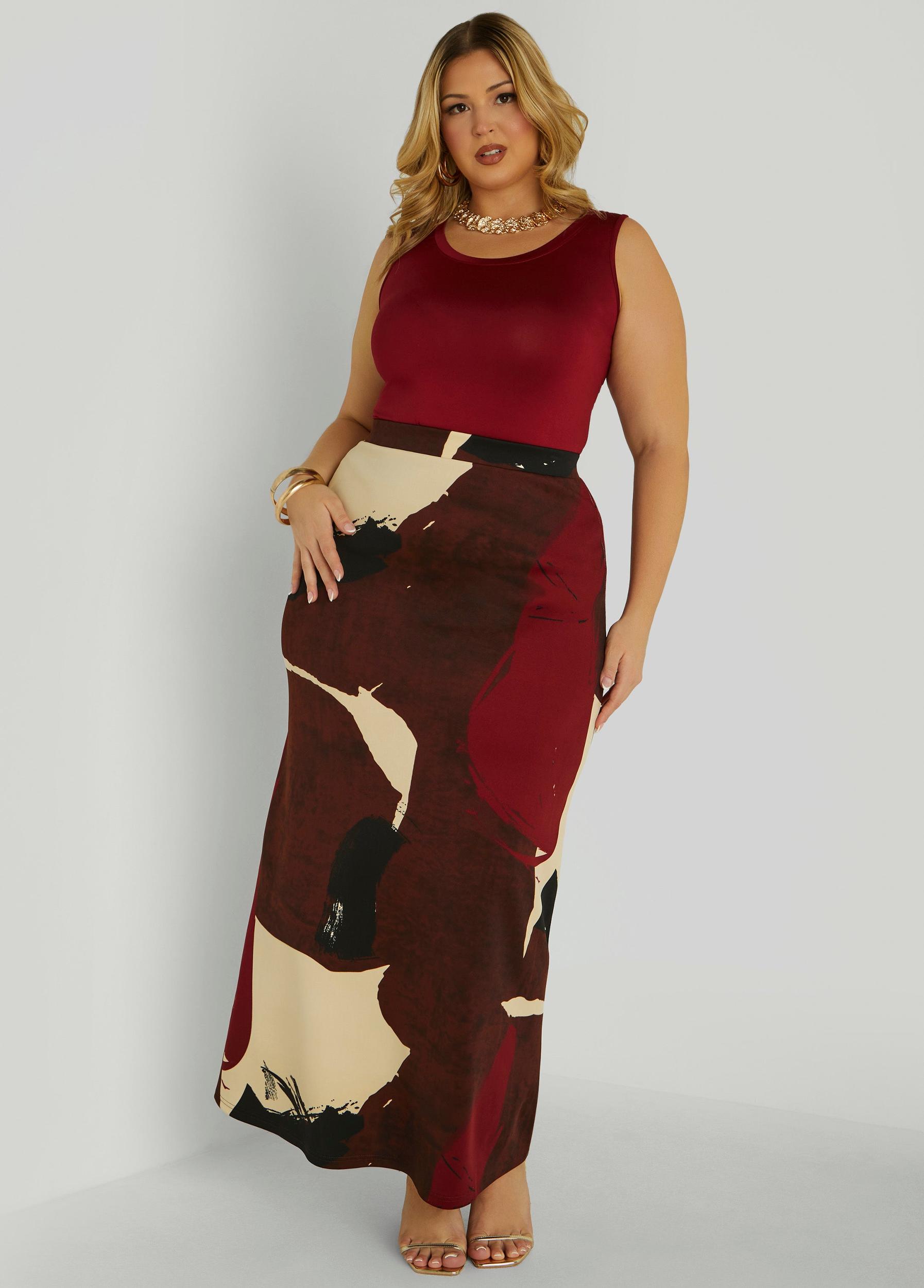 Abstract Print Maxi Skirt Product Image