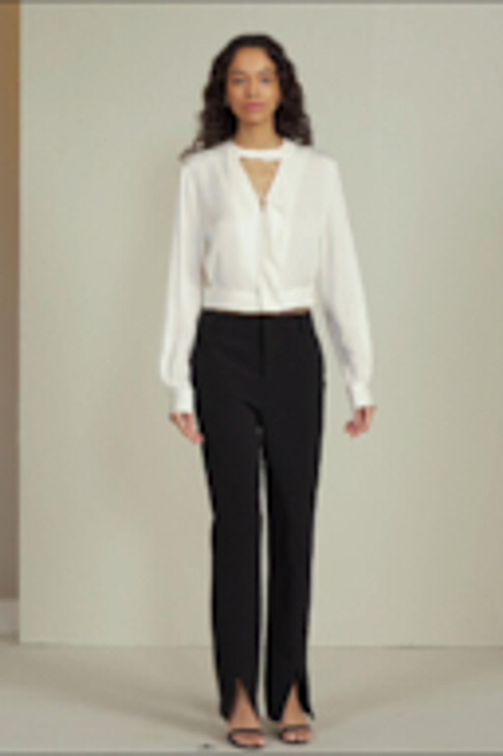 V-neck Collared Shirt Product Image