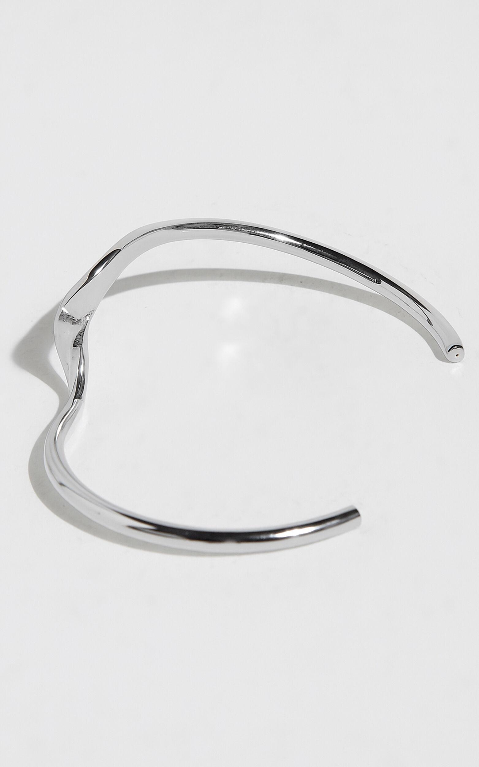 Ivy Irregular Shaped Bracelet Cuff in Silver Product Image