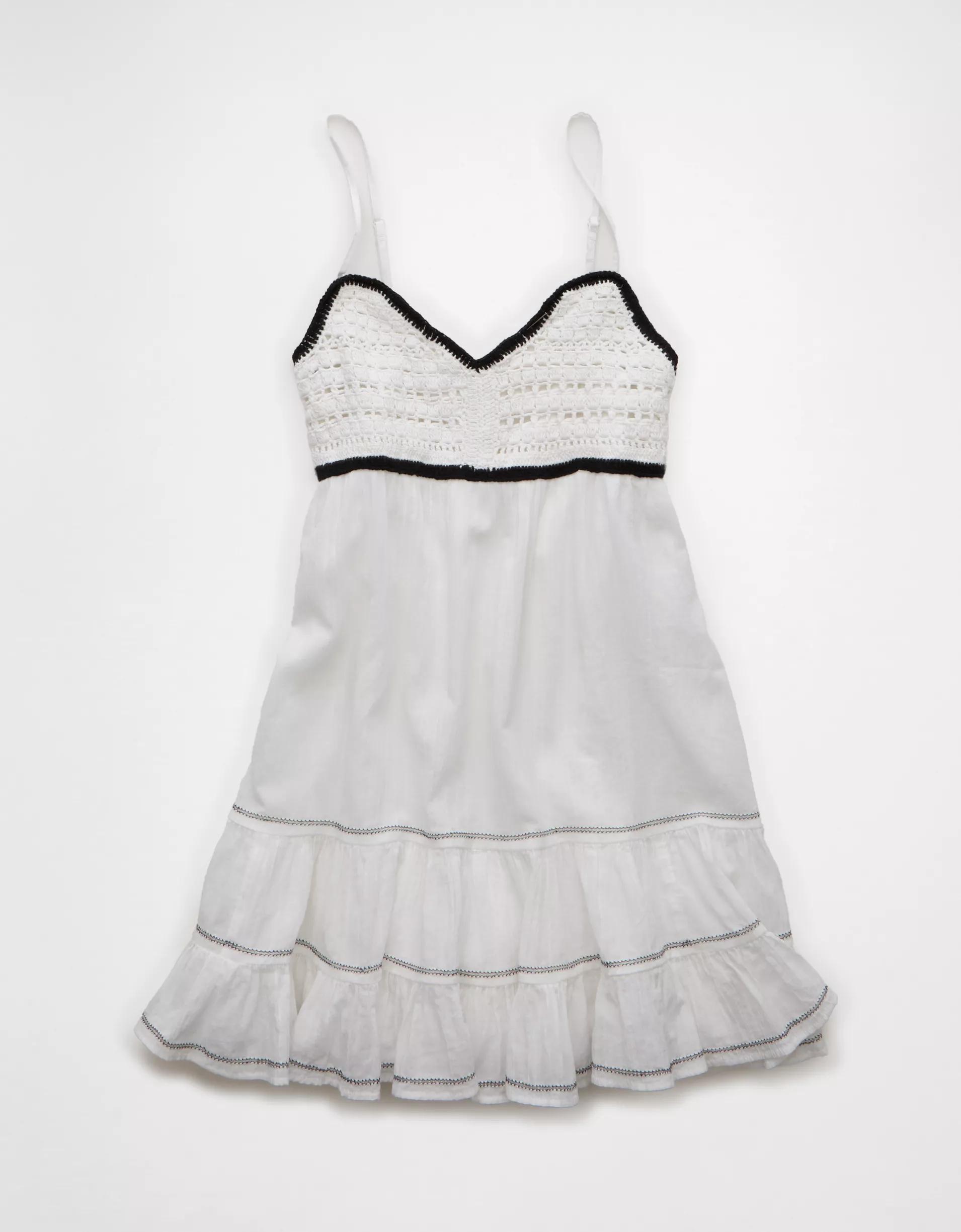 AE Crochet Babydoll Mini Dress Product Image