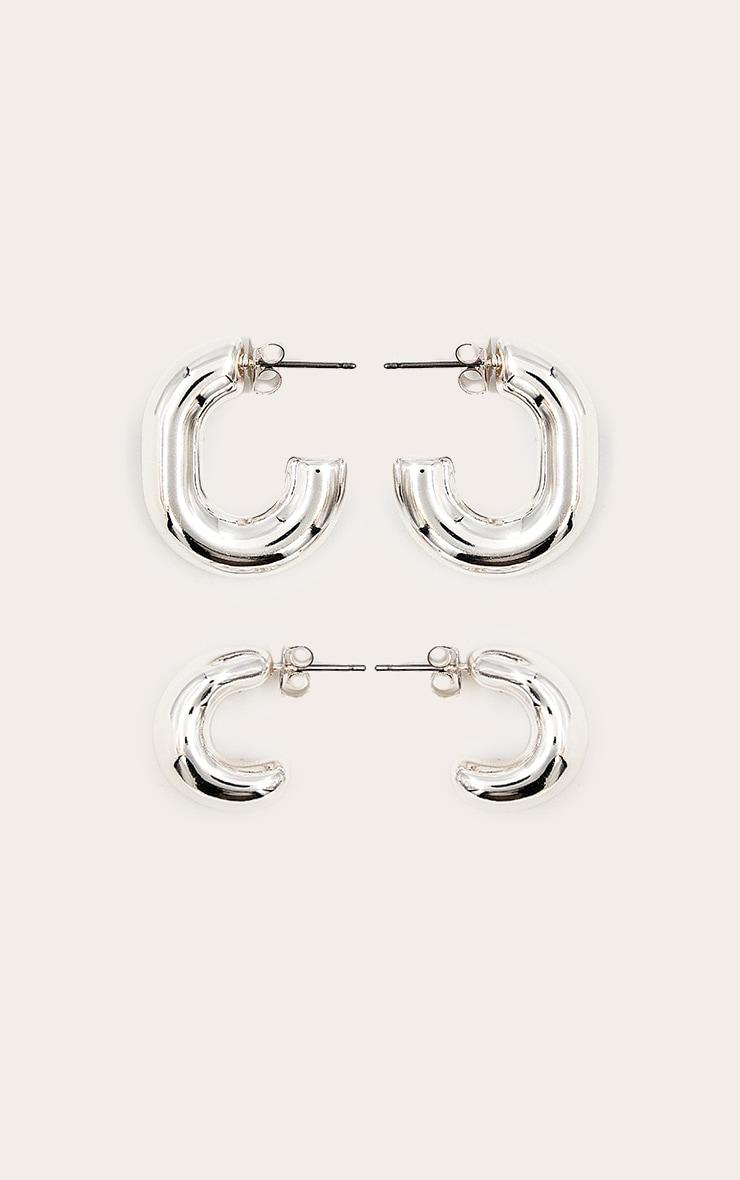 Silver Smooth Chunky Hoop Multi Pack Product Image