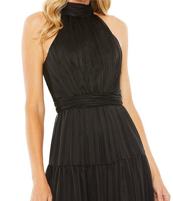 Mac Duggal Sleeveless Halter Neck Tiered A-Line Gown Product Image