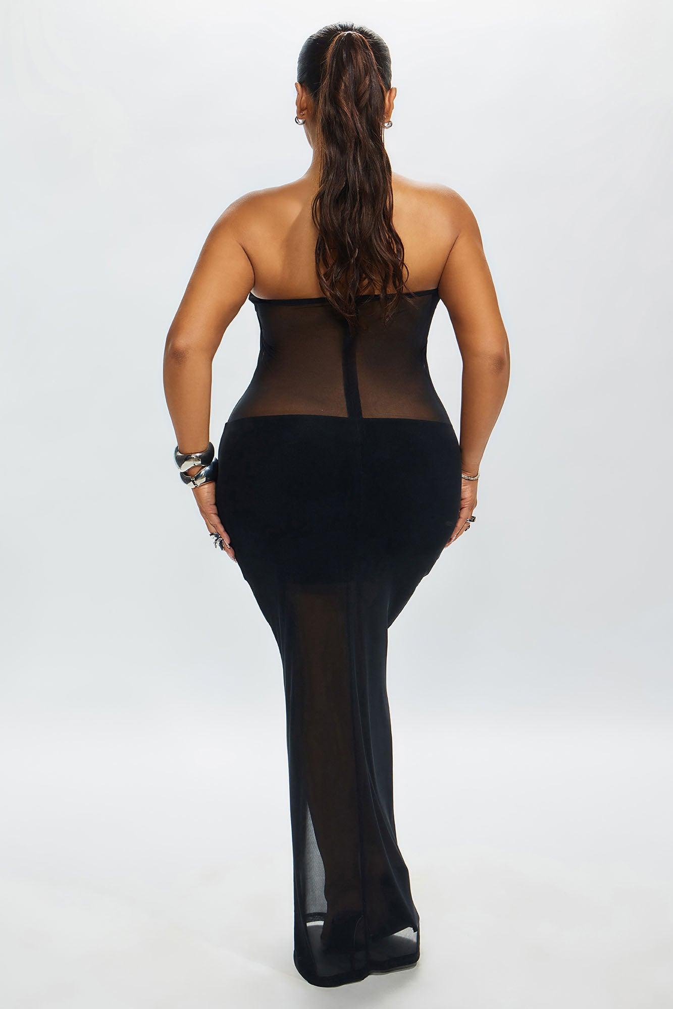 Piper Sheer Maxi Dress - Black Product Image