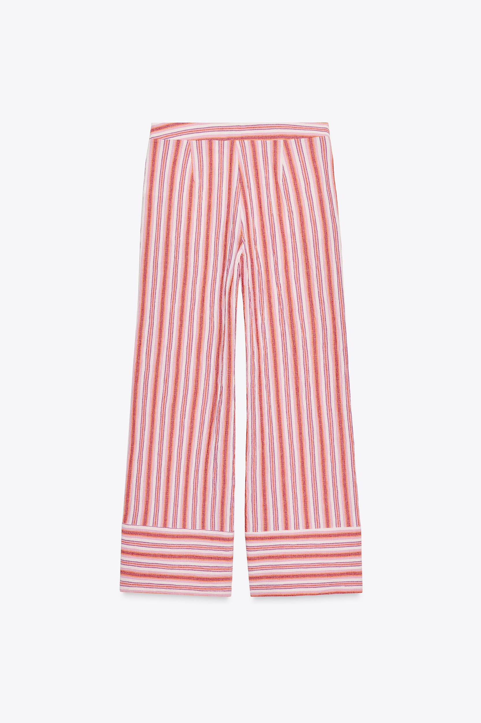 STRIPED WIDE RUSTIC PANTS Product Image