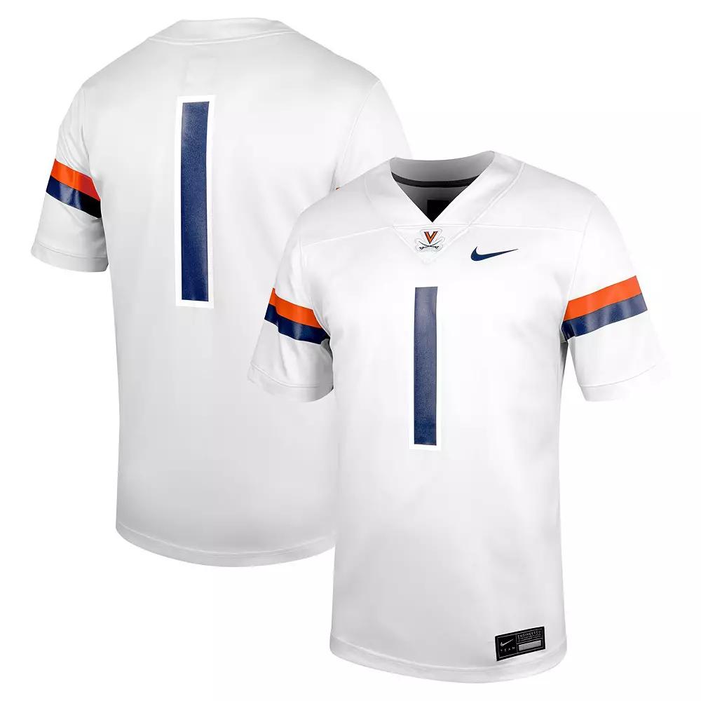 Men's Nike #1 White Virginia Cavaliers Untouchable Football Jersey,  Product Image