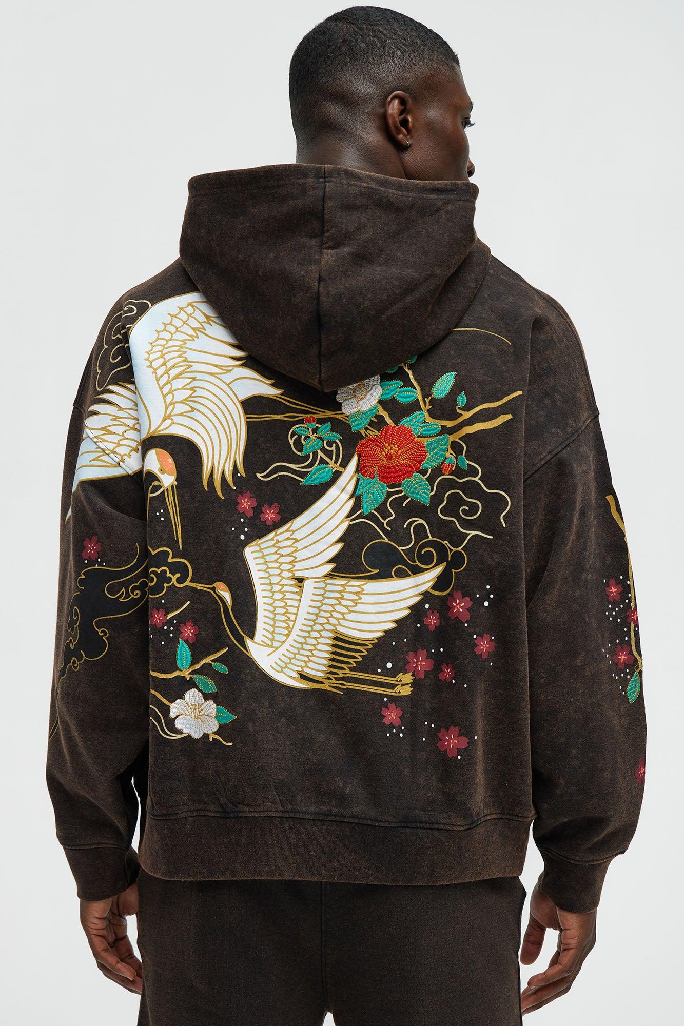 Spring Crane Hoodie - Black Product Image