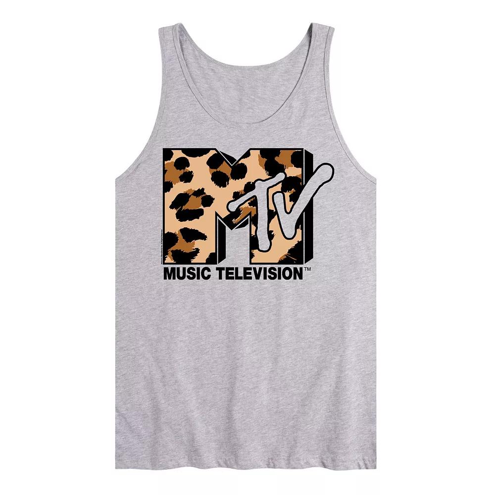 Men's MTV Leopard Print Logo Graphic Tank Top,  Product Image