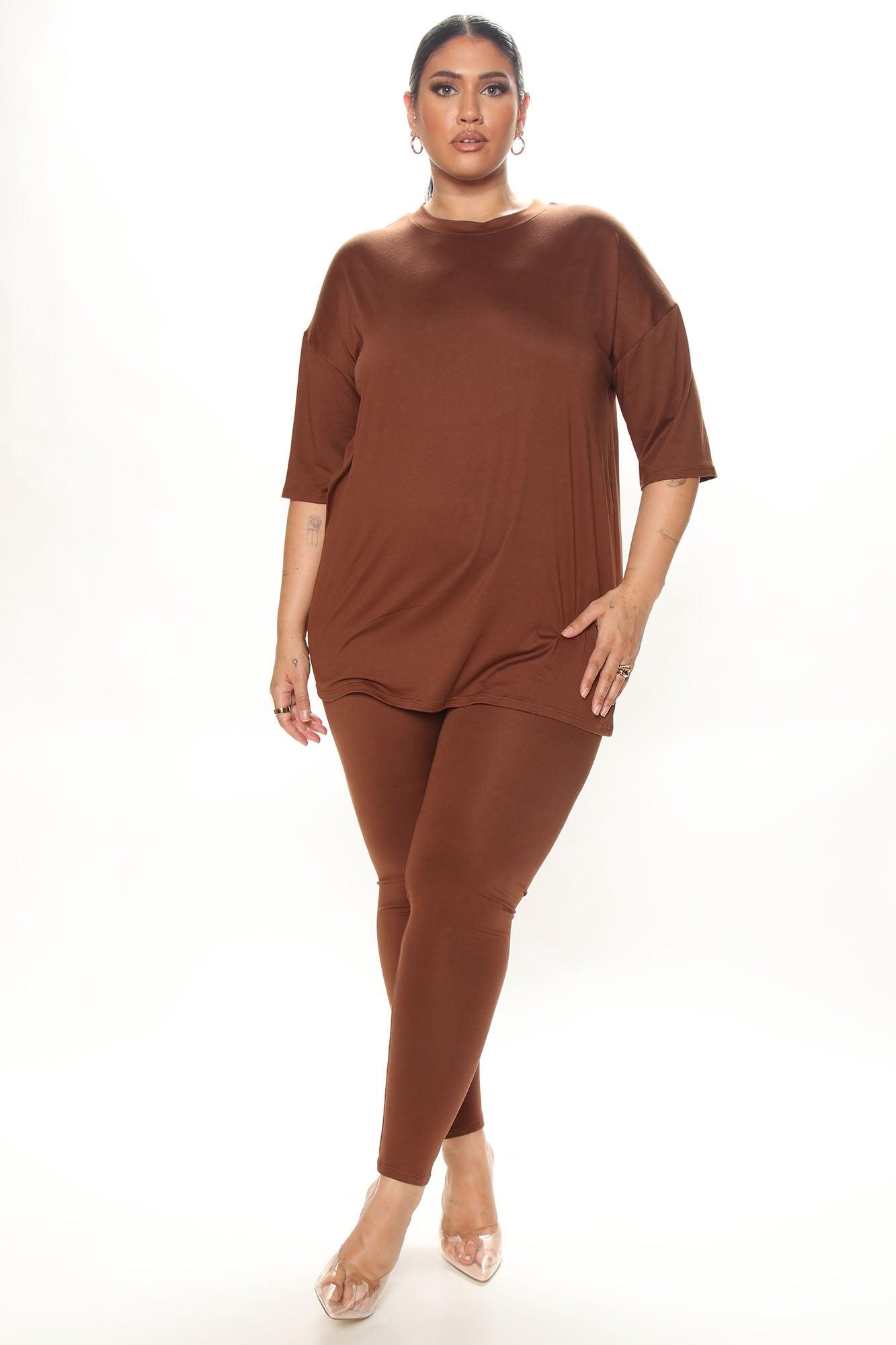 Weekend Vibes Legging Set - Brown Product Image