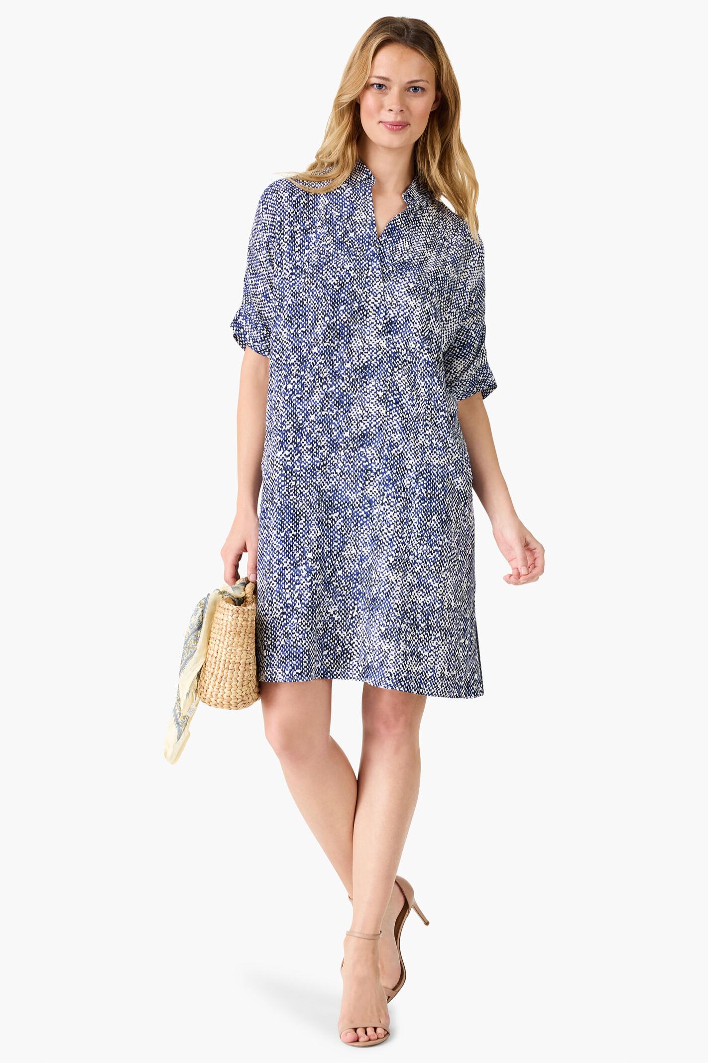 Dashing Dot Devon Dress- Indigo Multi Product Image
