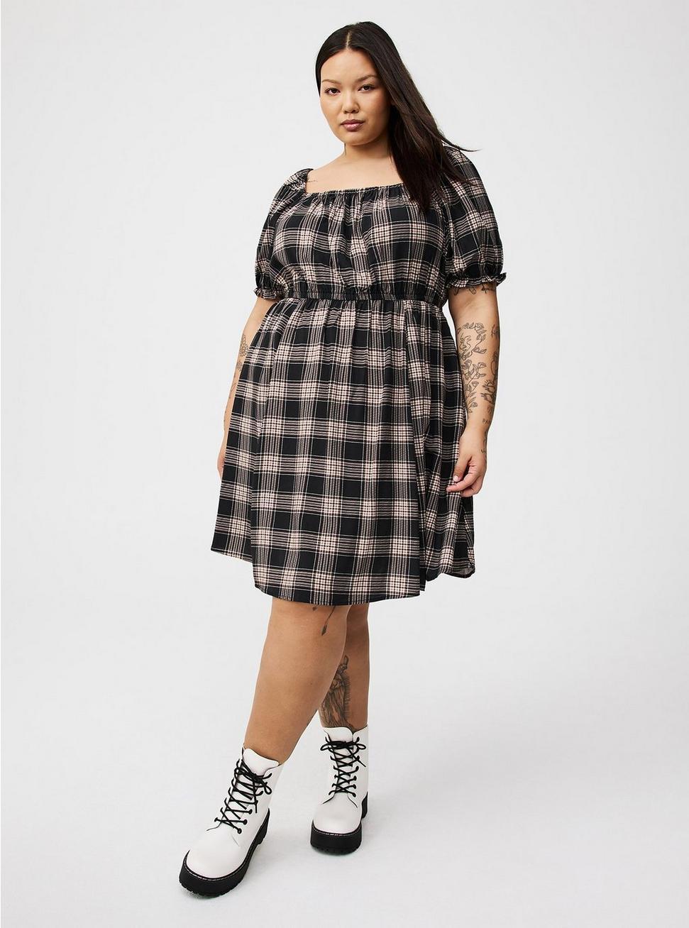 Mini Puff-Sleeve Dress Product Image