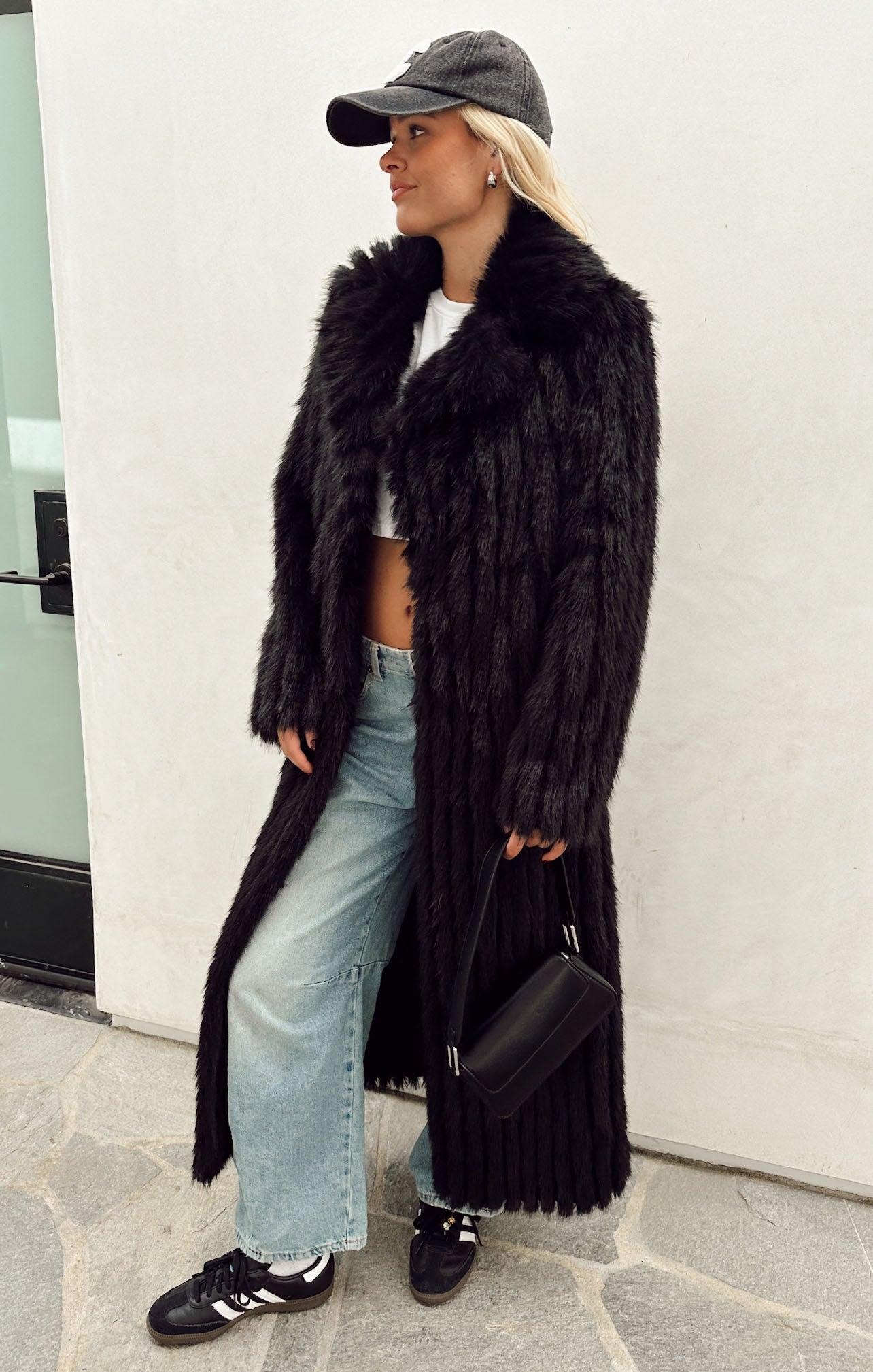 Plaza Coat ~ Black Faux Fur Product Image