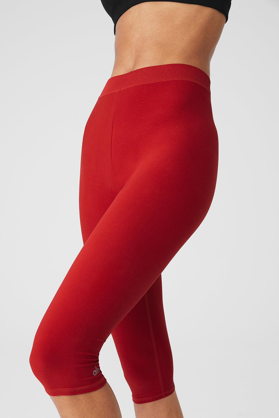 Alosoft High-Waist Iconic 90's Capri - Classic Red Product Image