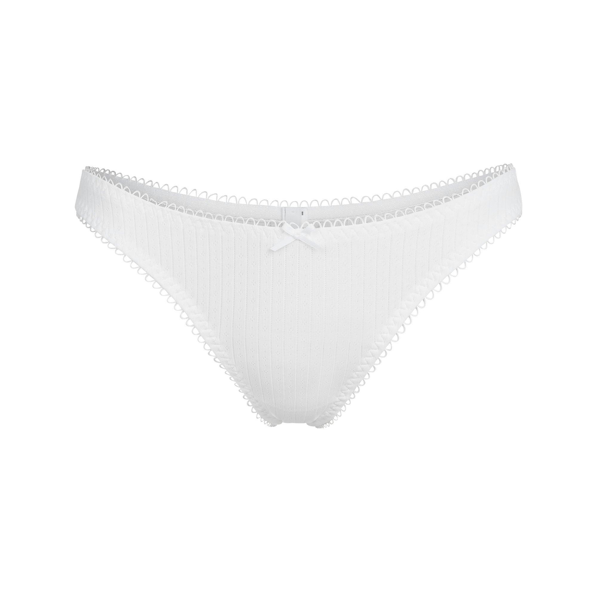 POINTELLE DIPPED THONG | SNOW Product Image