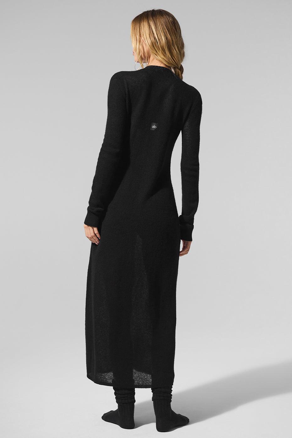 Sheer Cashmere Long Cardigan - Black Female Product Image