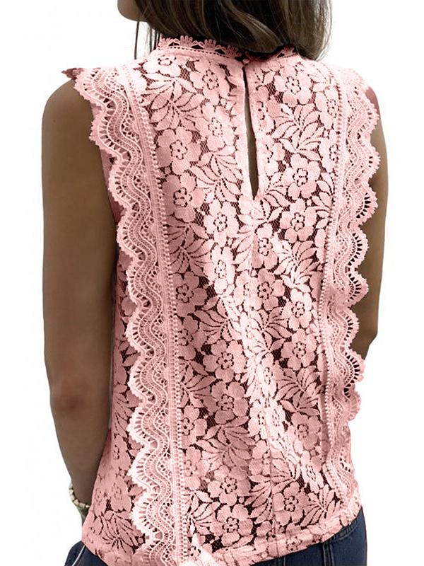 Original Lace Solid Color Loose Vest Top Product Image