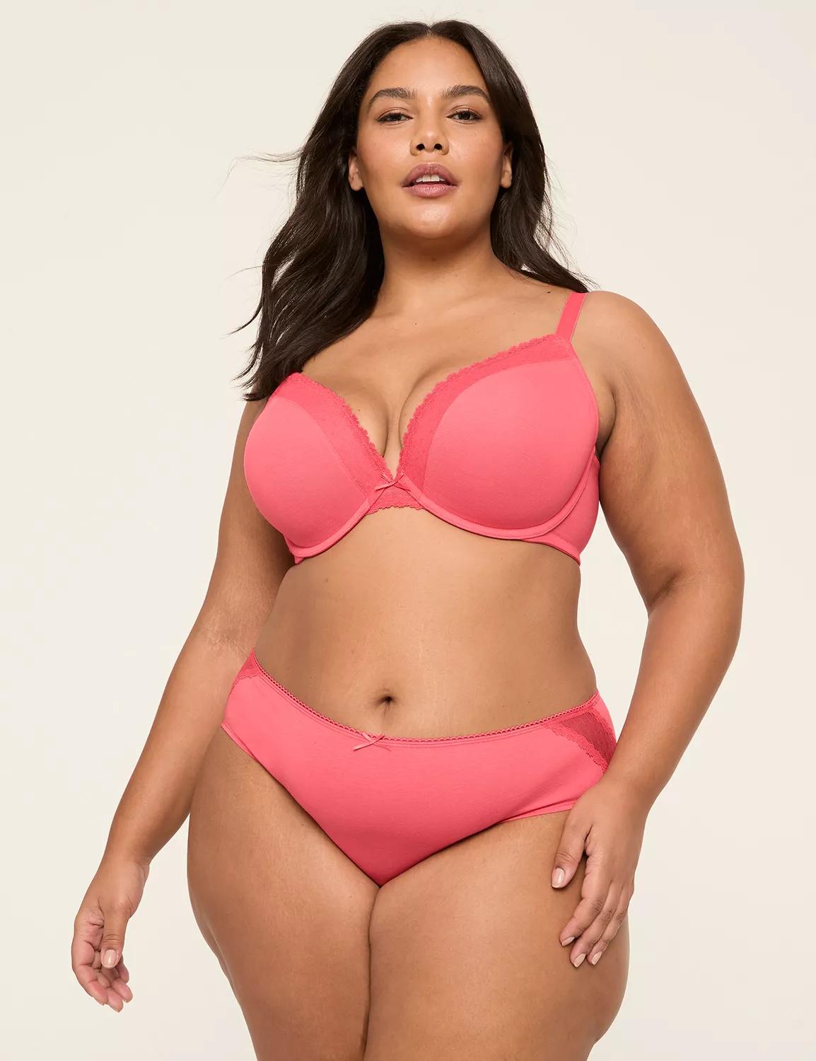 Cotton Boost Plunge Bra With Lace Product Image