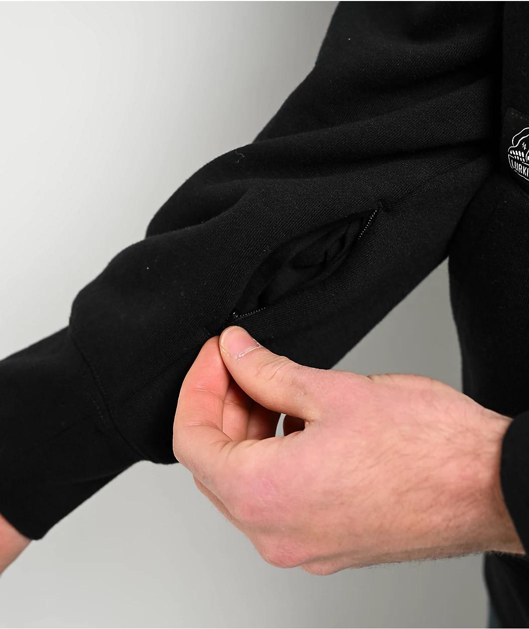 Lurking Class by Sketchy Tank Unchained Patch Bodybag Black Zip Hoodie Product Image