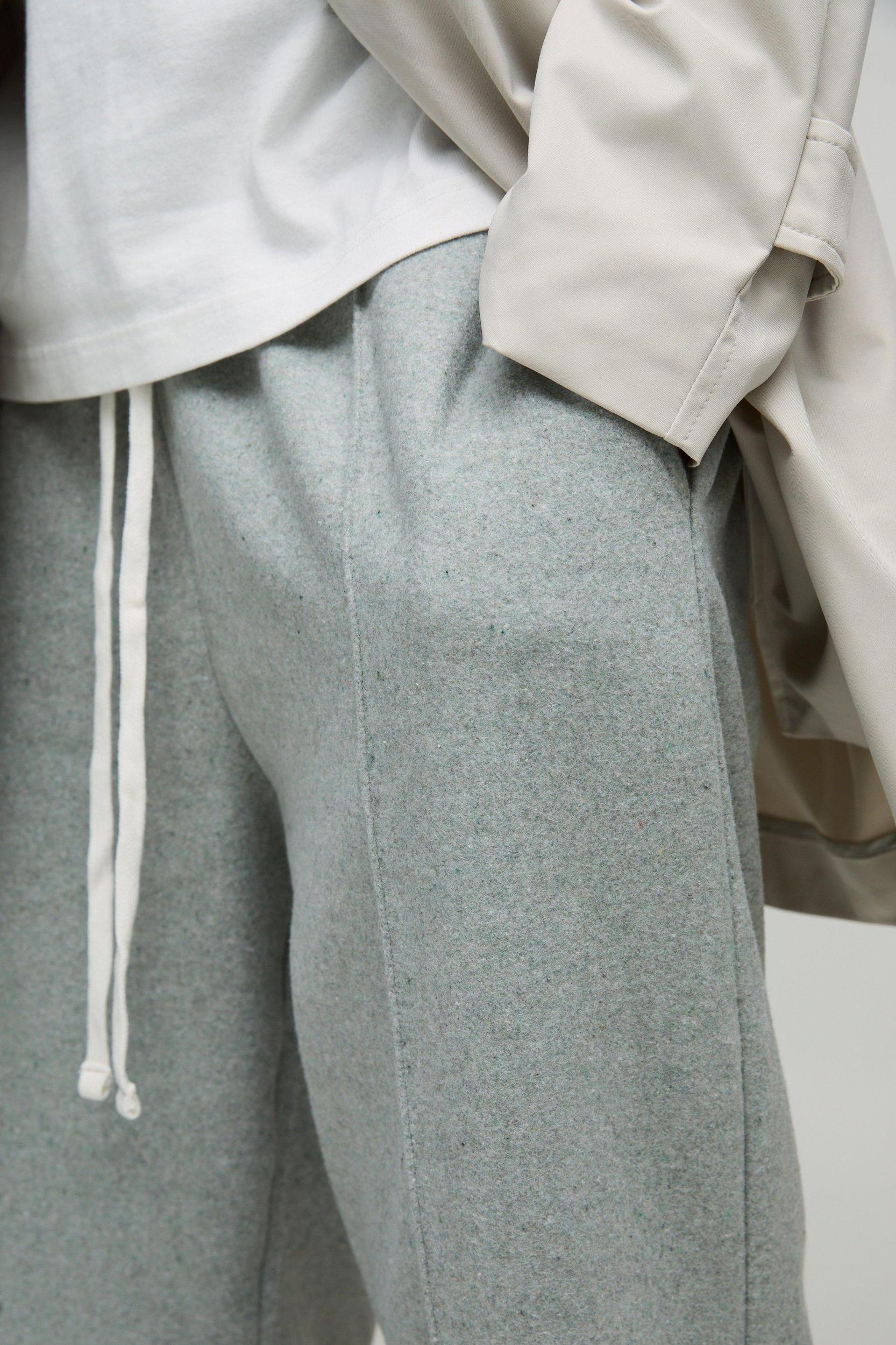 Elasticated Waist Relaxed Wool Look Pintuck Pants | boohooMAN USA Product Image