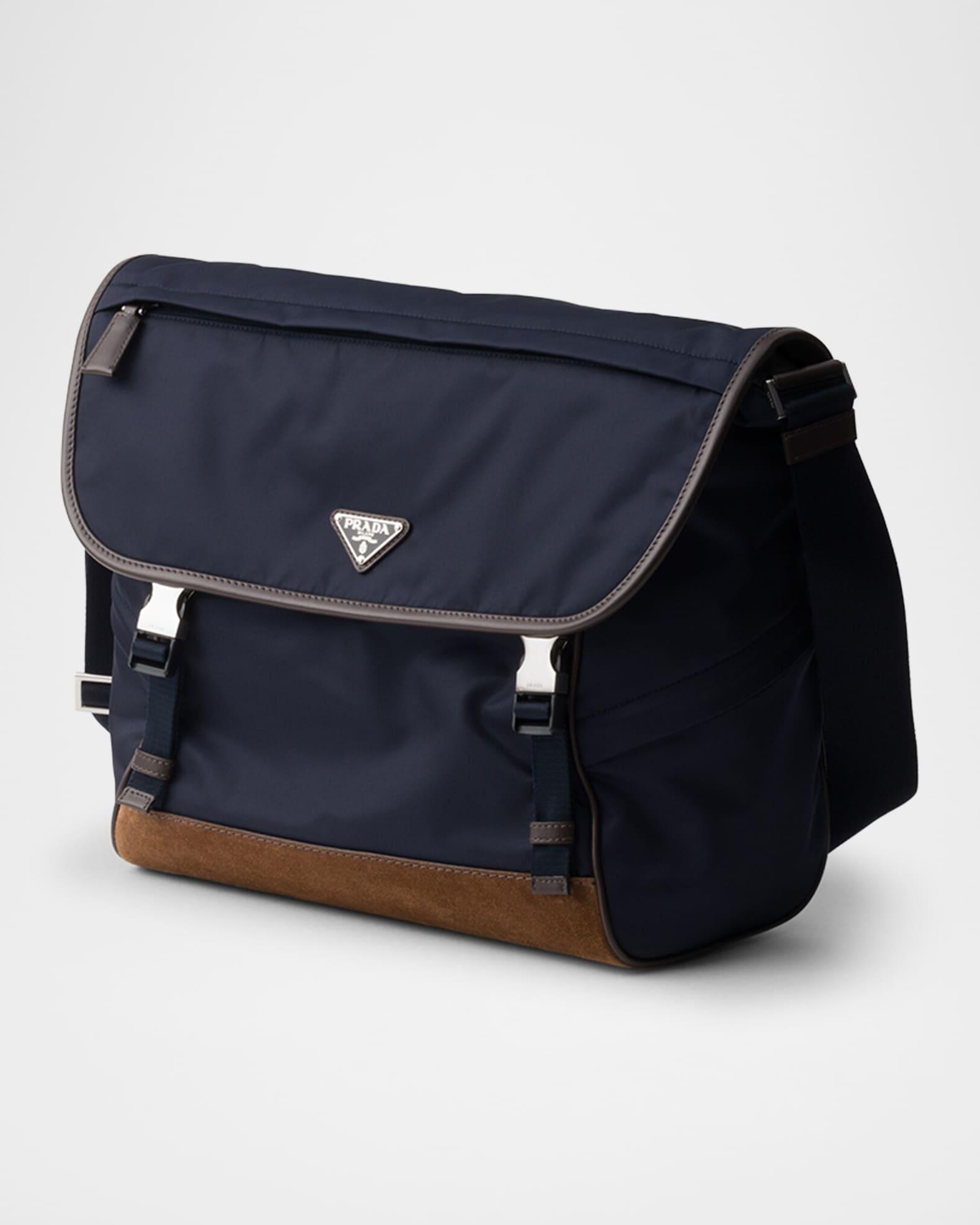 Men's Large Re-Nylon and Leather Shoulder Bag Product Image