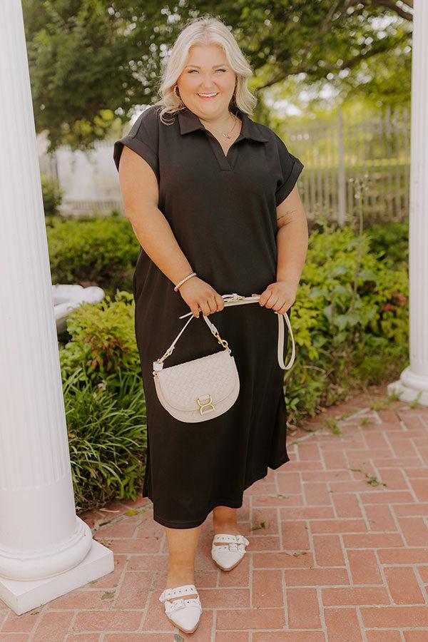 Cue The Casual T-shirt Midi Dress in Black Curves Product Image