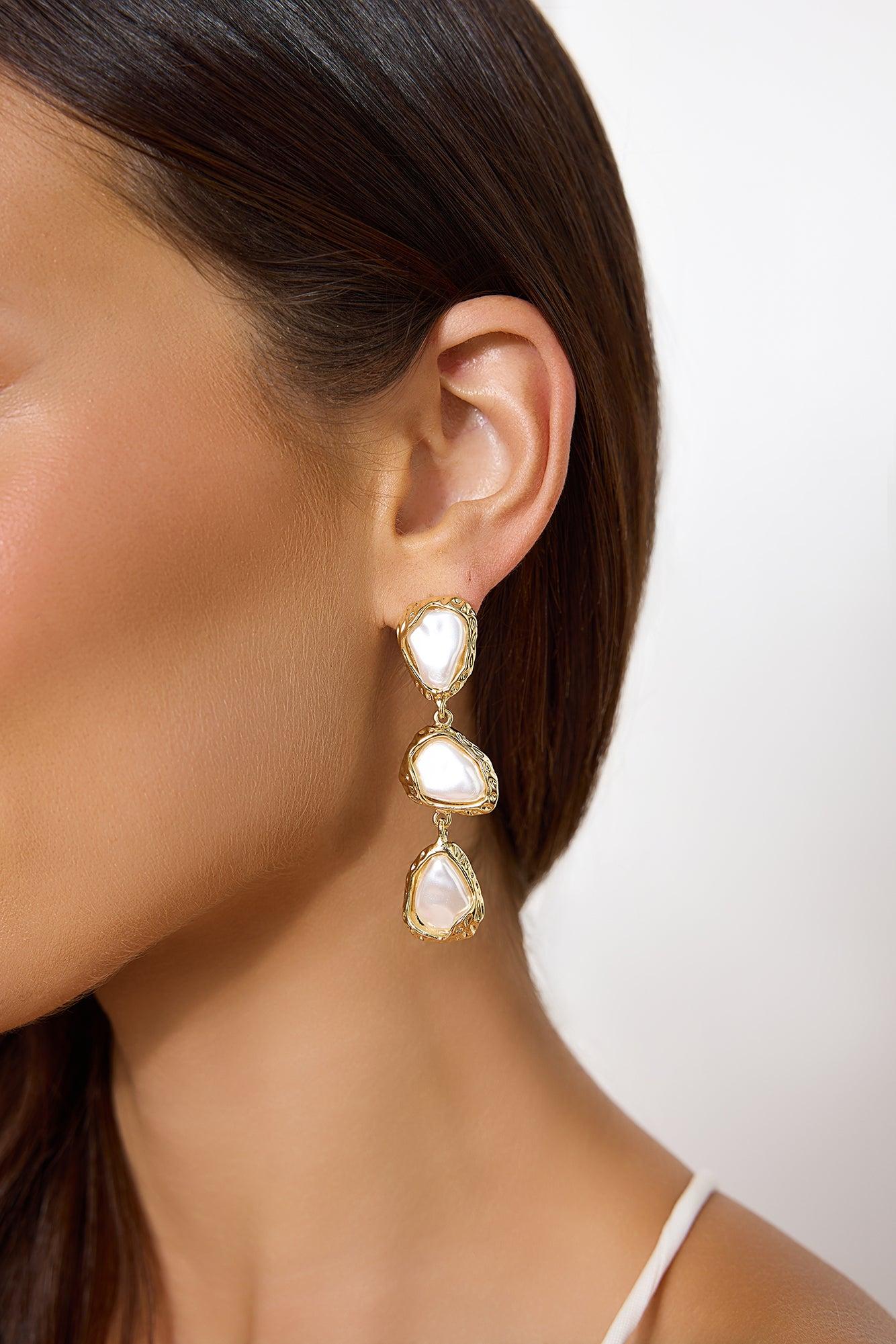 18k Gold Plated Liquid Love Earrings Gold Product Image