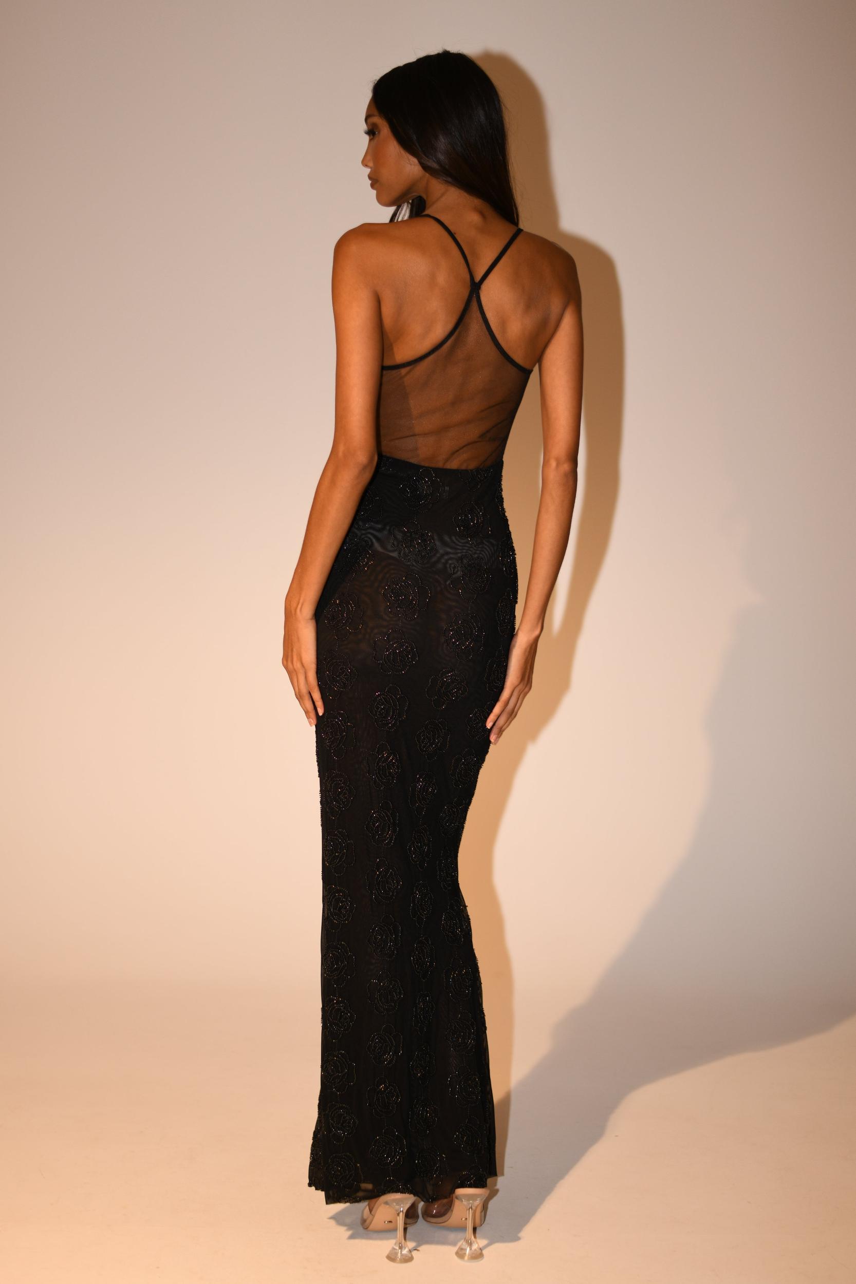 Kathy Rose Beaded Maxi Dress - Black Product Image