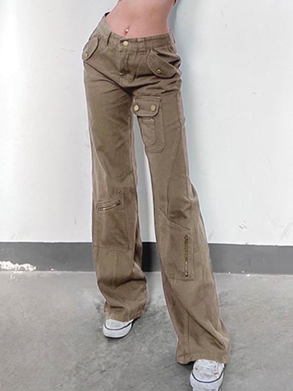 Vintage Multiple Pocket Dangle Cargo Slim Jeans Product Image