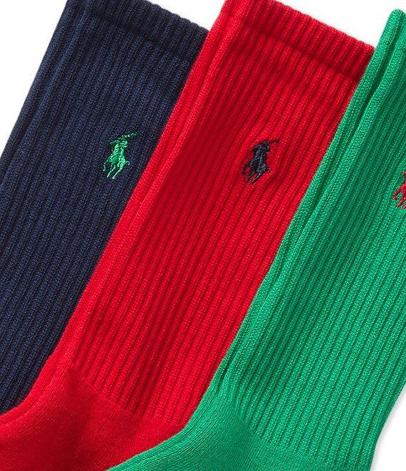 Polo Ralph Lauren Cushioned Rib Crew Socks 3-Pack Product Image