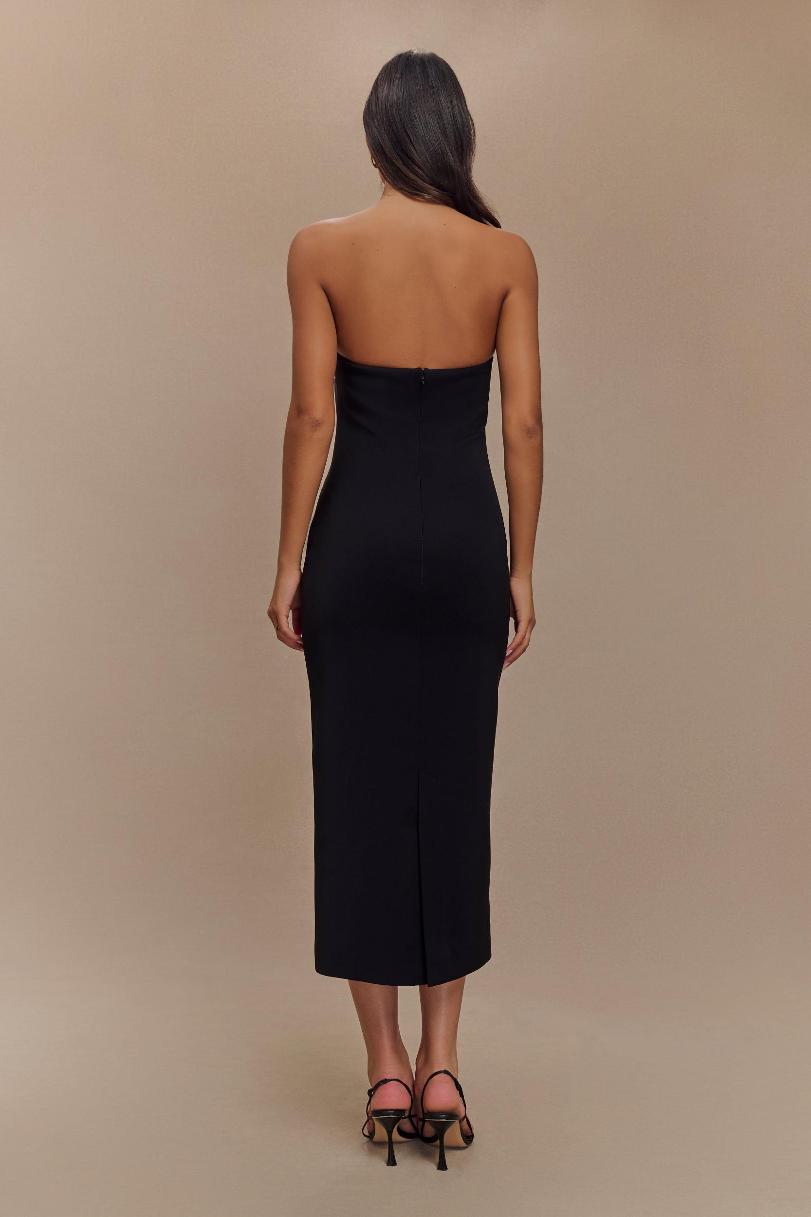 Sussan Strapless Midi Dress - Black Product Image