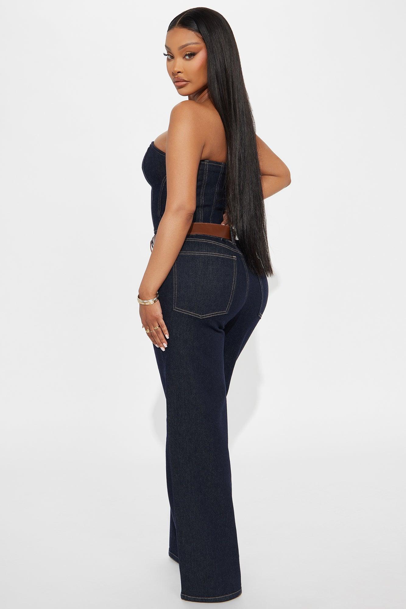 Western Babe Denim Pant Set - Dark Denim Female Product Image