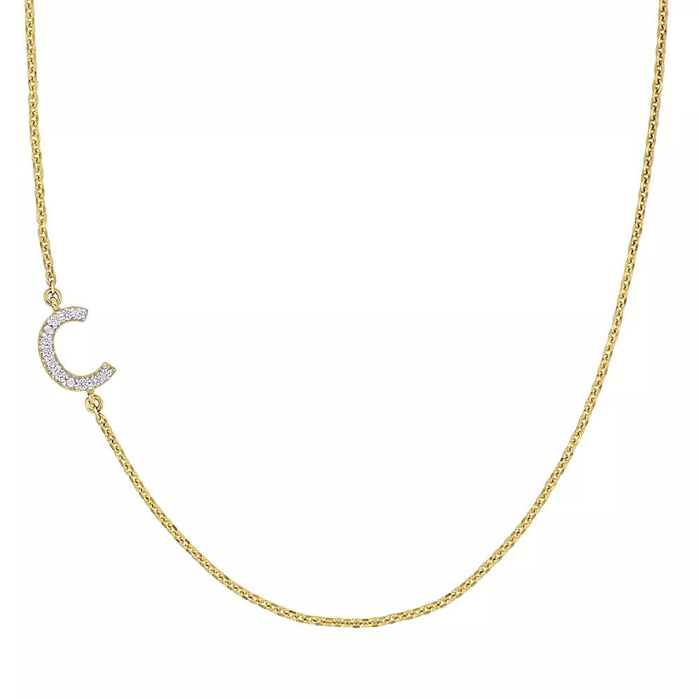 Stella Grace 14k Gold Diamond Accent Initial Necklace, Women's,  Product Image