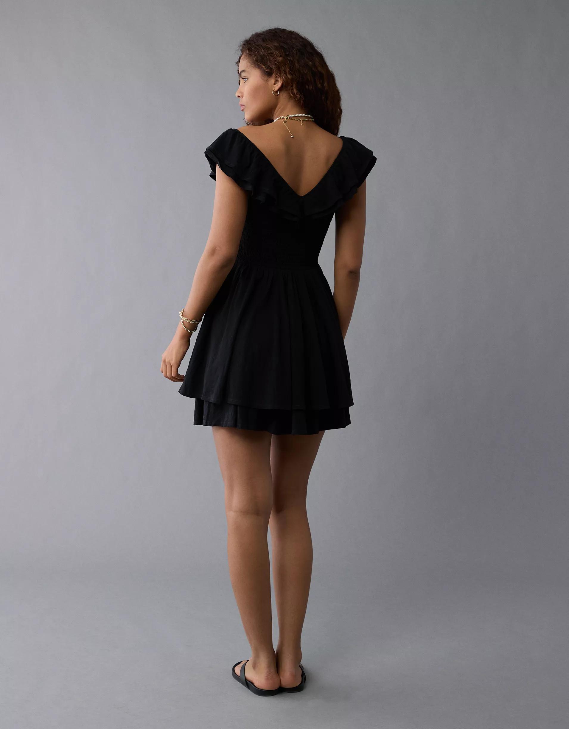AE Sunchaser Knit Ruffle Mini Dress Product Image