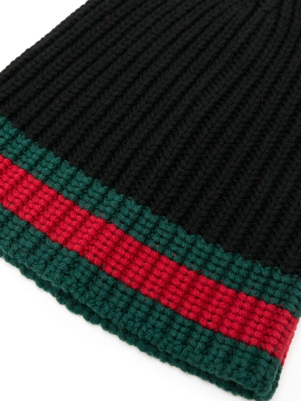 Web-stripe wool beanie  Product Image