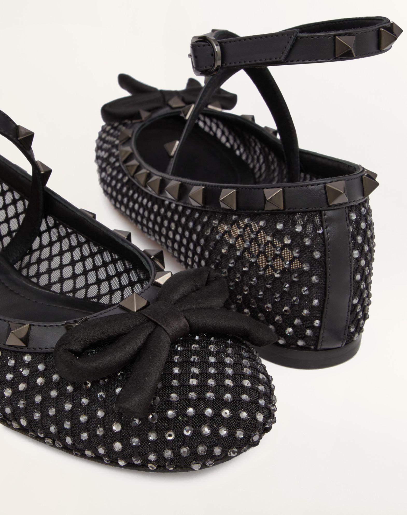 Rockstud Mesh Ballerina With Crystals And Matching Studs Product Image
