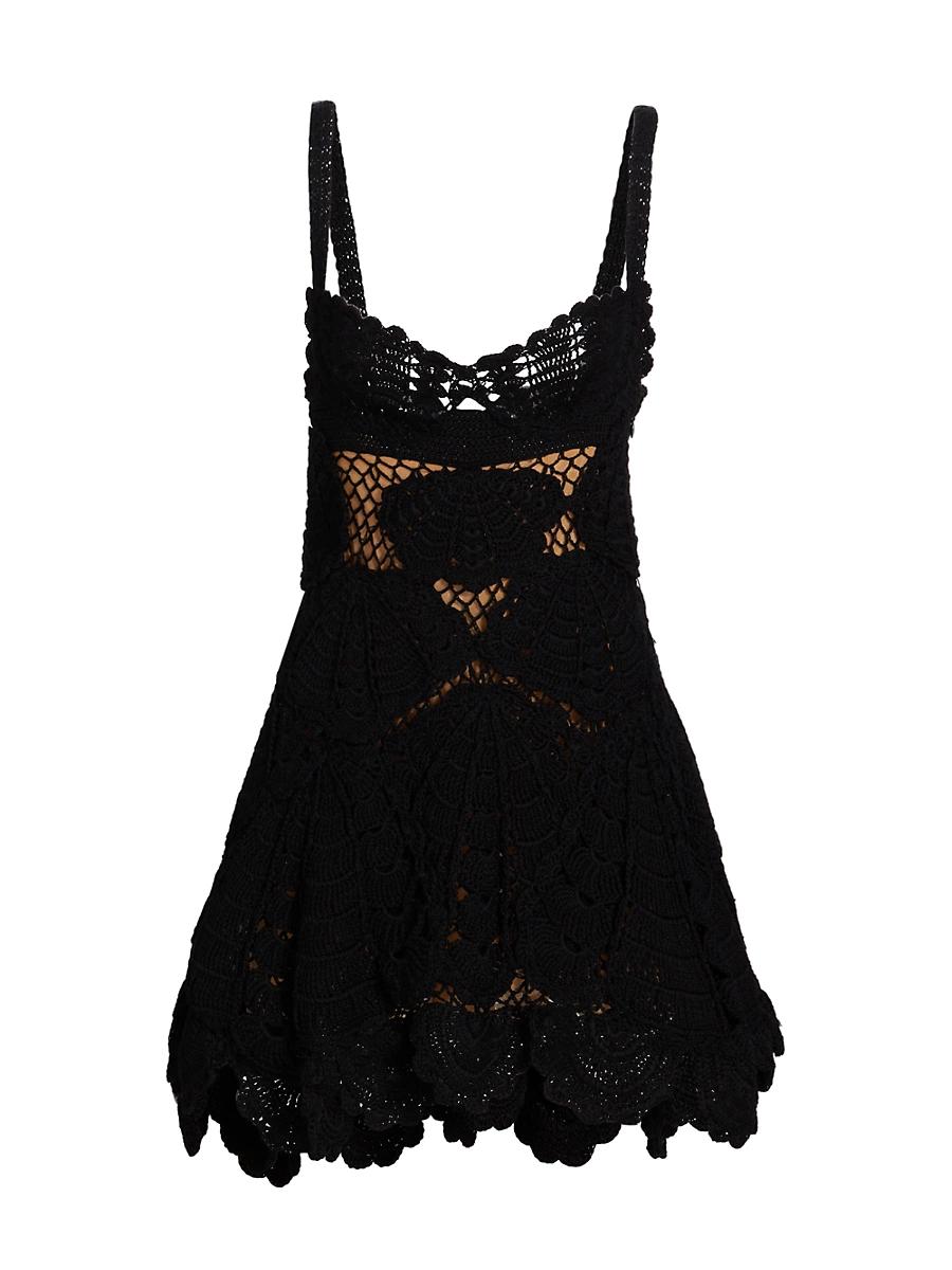 Womens Shell Crochet Sweetheart Minidress Product Image