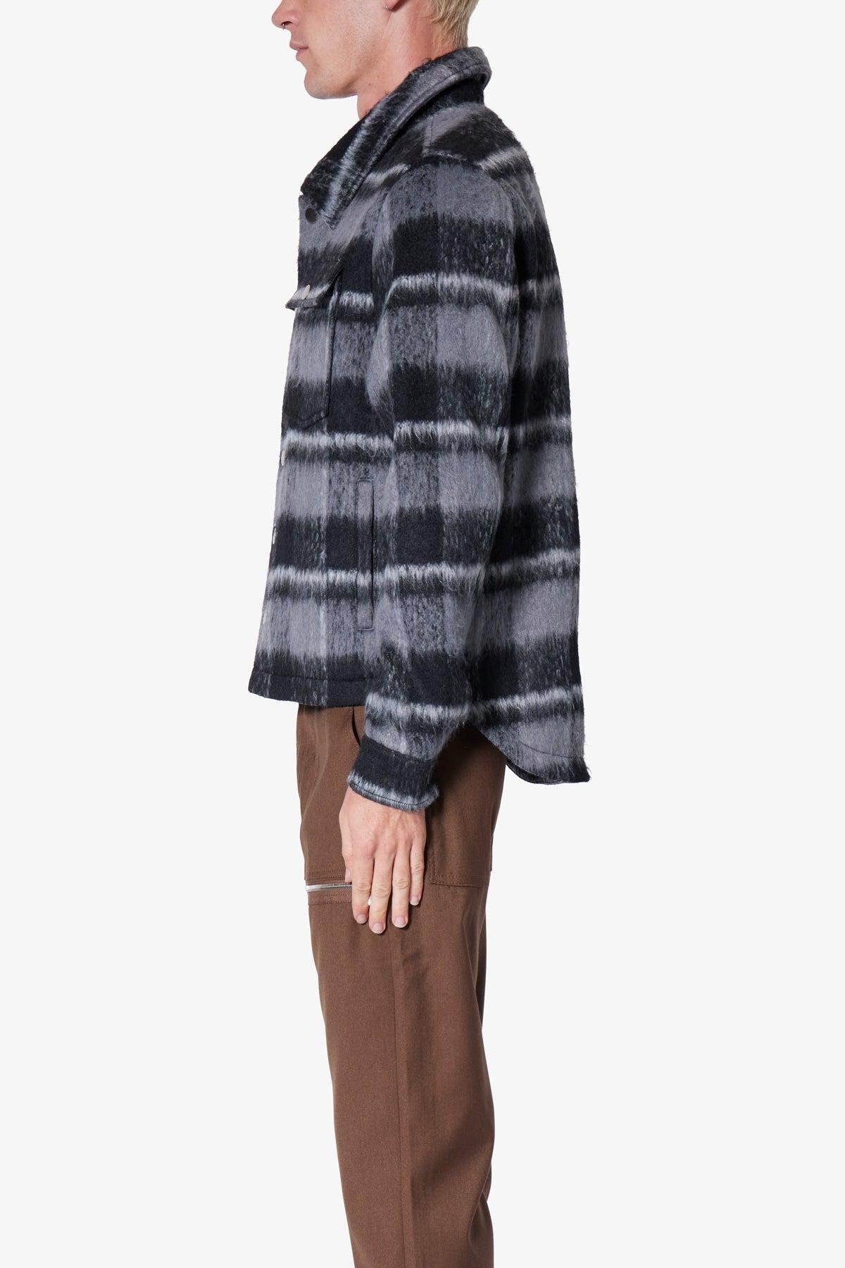 Brushed Flannel Jacket - Black/Grey Product Image