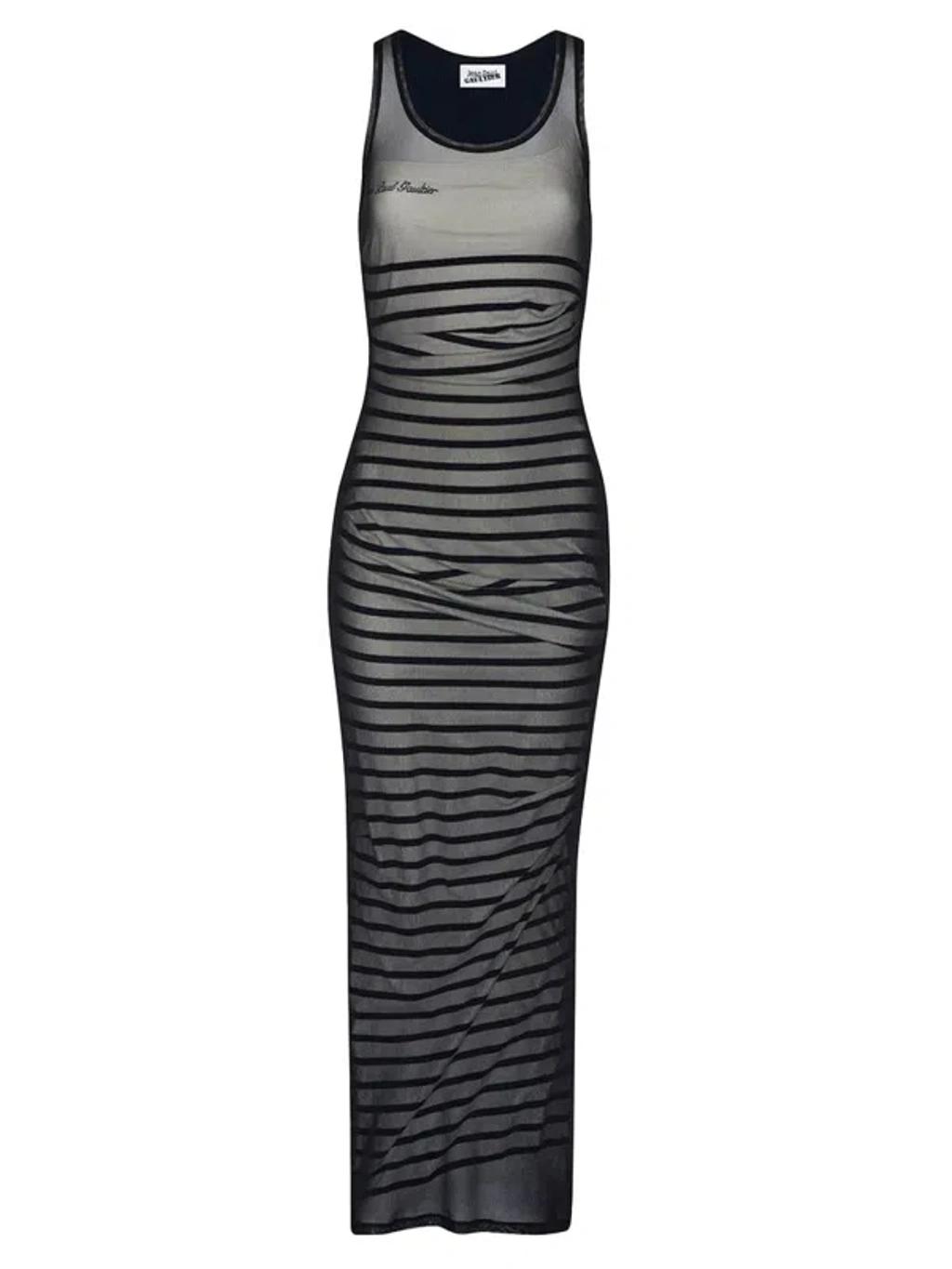 Black & Navy 'The Bi-Material Marinière' Maxi Dress Product Image