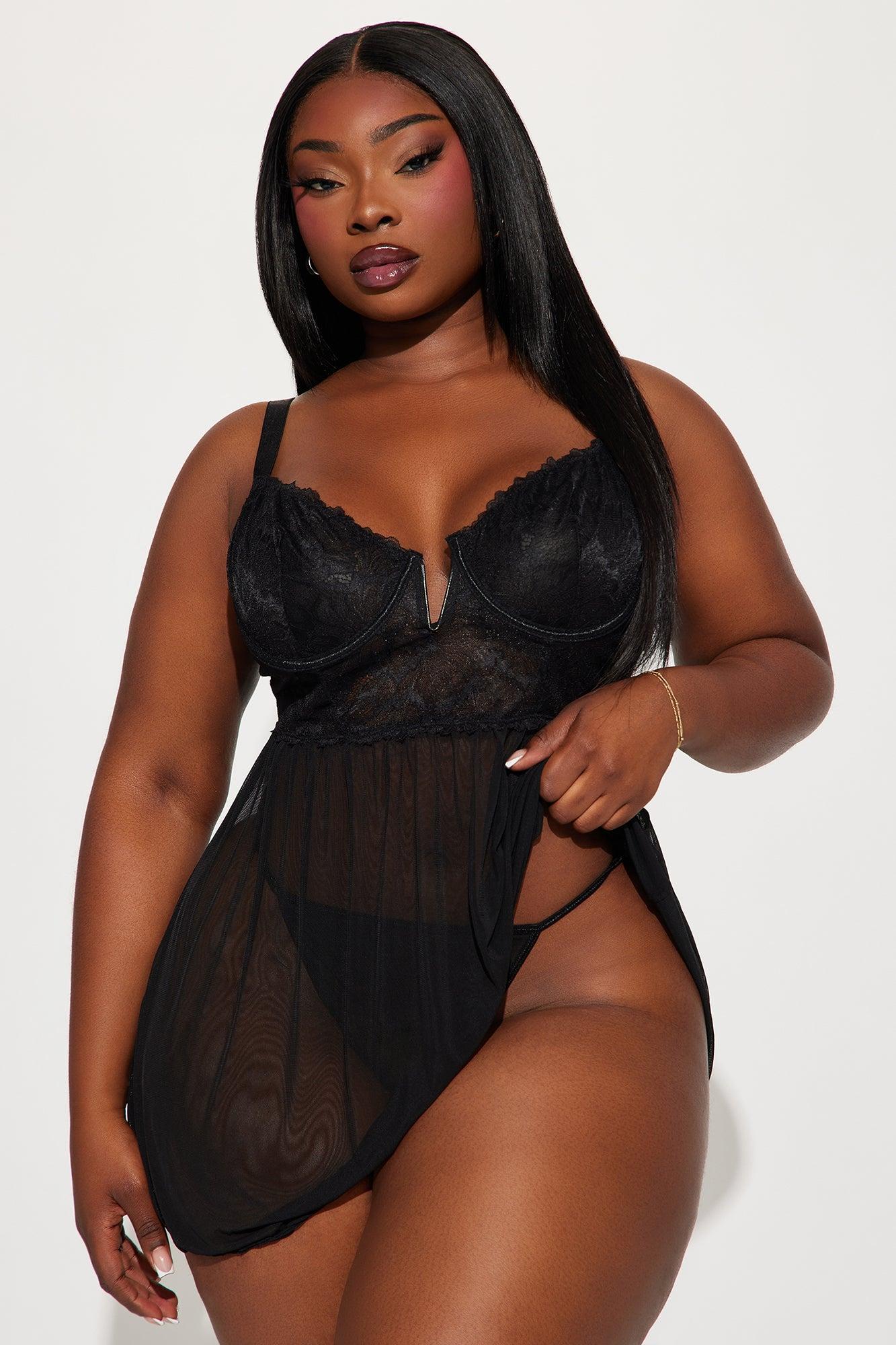 Flaunt It All Babydoll - Black Product Image