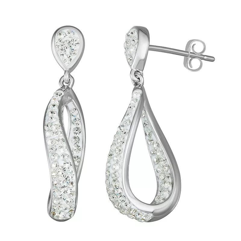 Chrystina Crystal Dangle Drop Earrings, Women's, Silver Tone Product Image