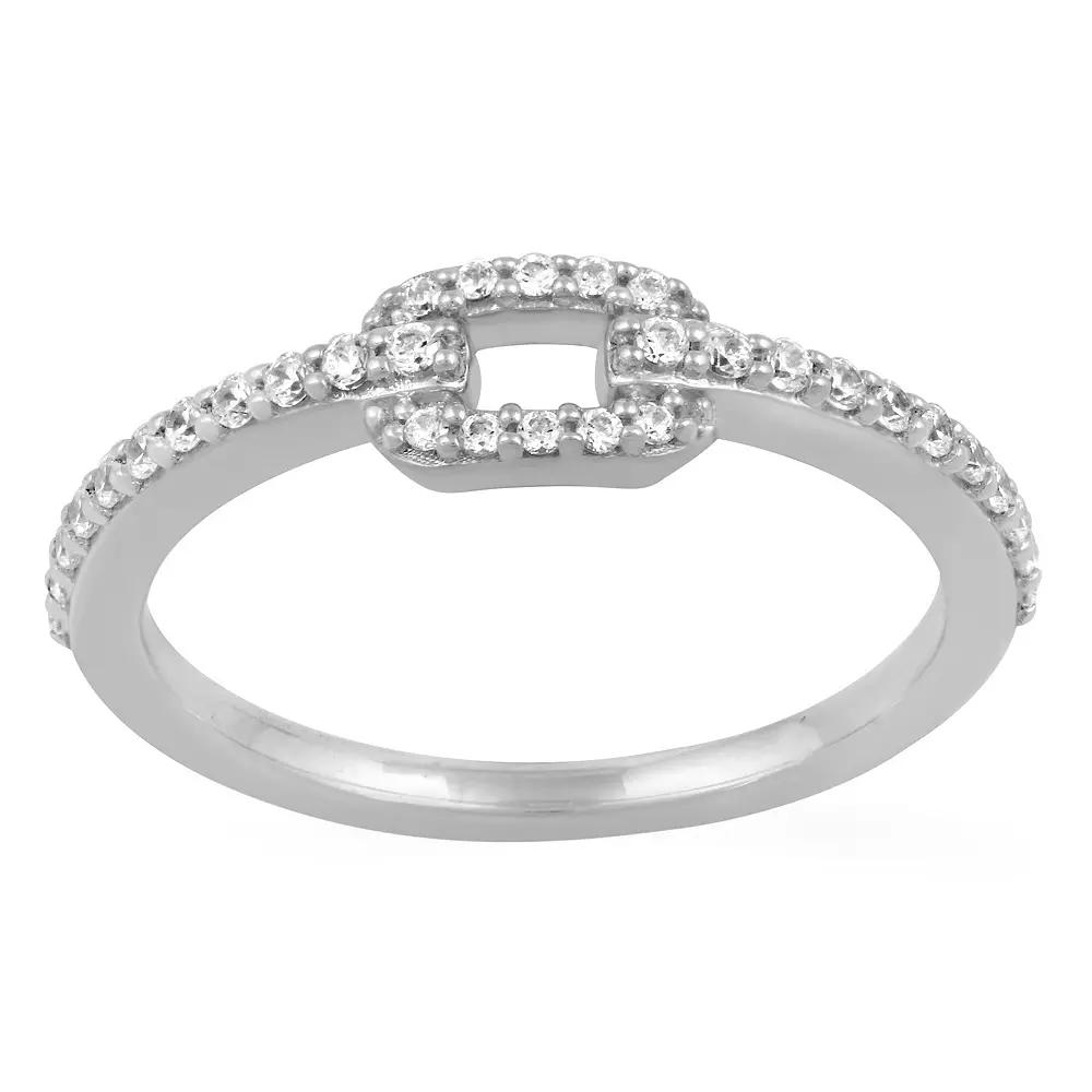 Royal Aura Sterling Silver 3/8 Carat T.W. Diamond Buckle Ring, Women's,  Product Image