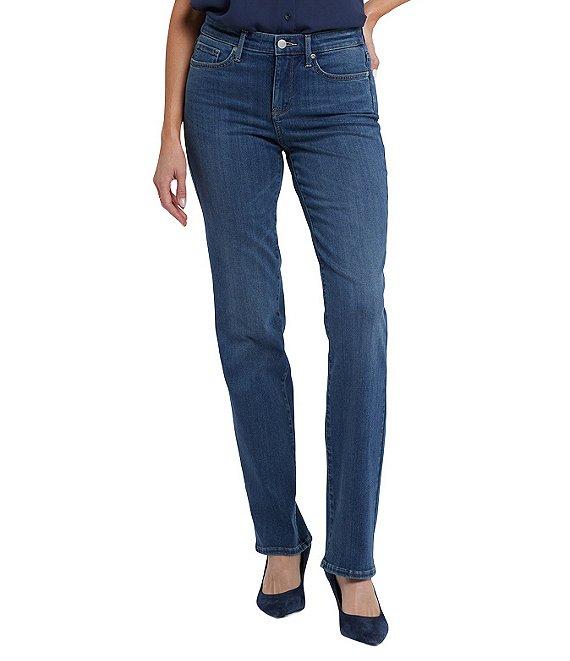 NYDJ Stretch Denim Marilyn High Rise Straight Leg Jeans Product Image