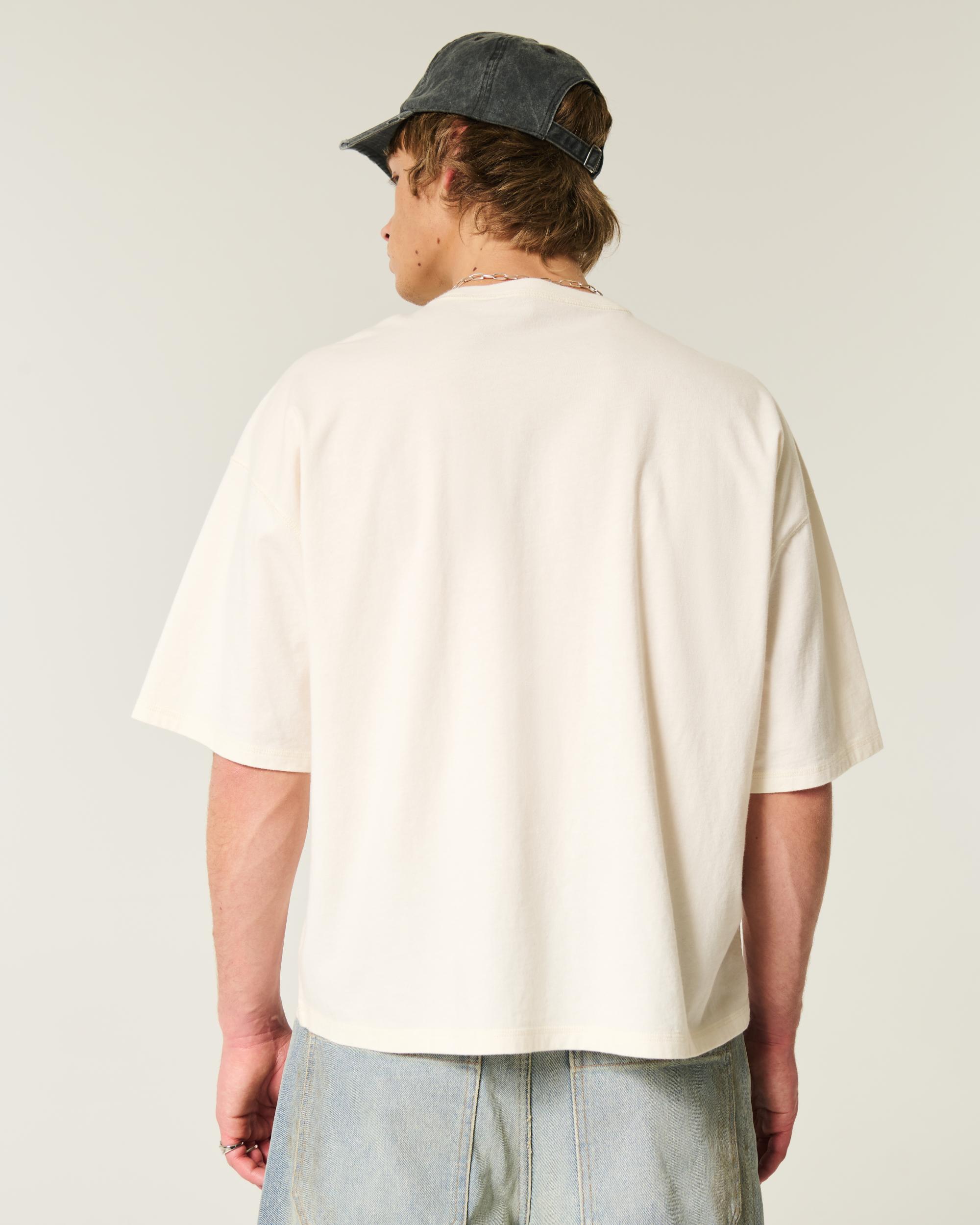 Washed Baggy Crop Crew T-Shirt Product Image