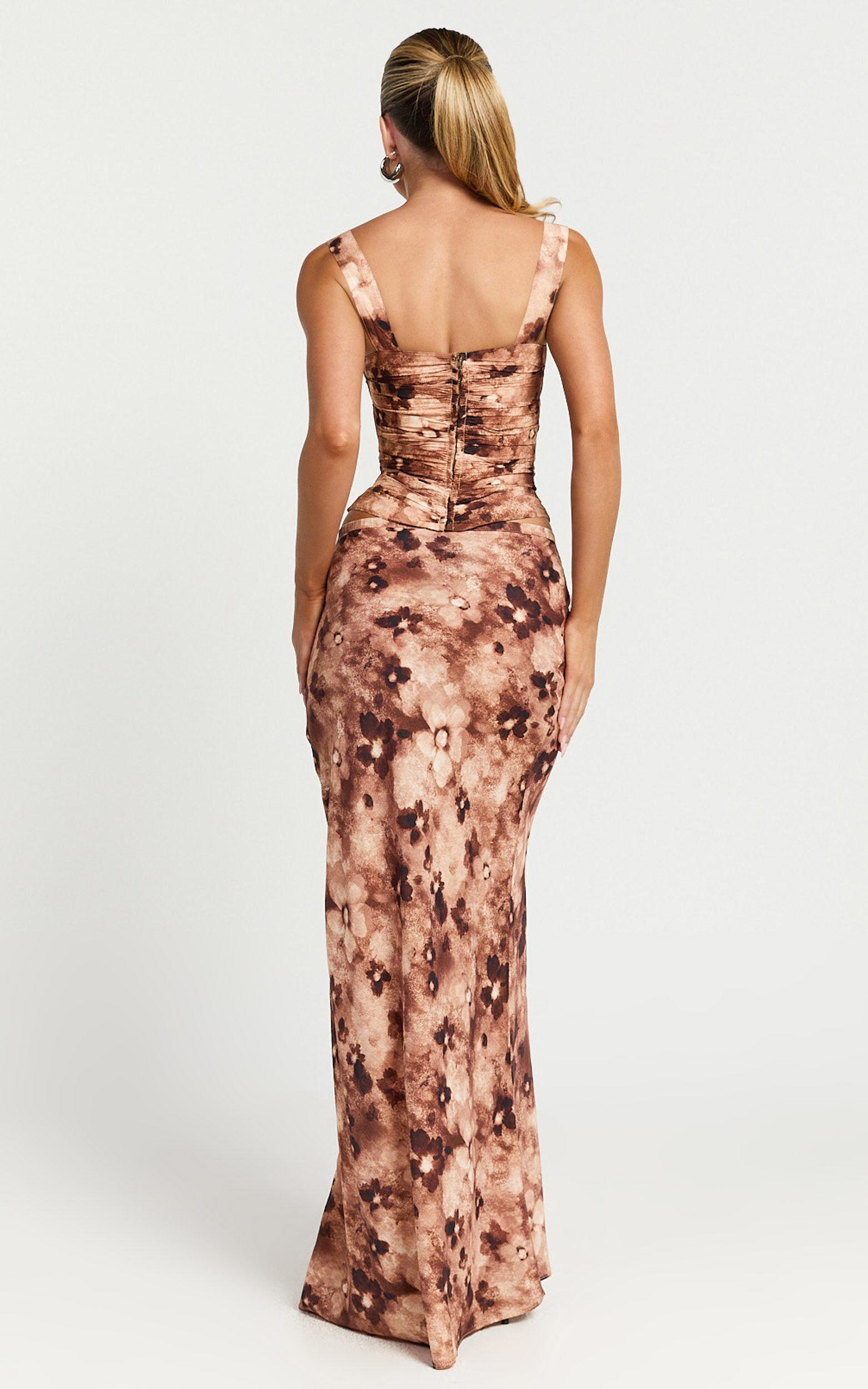 Lioness -  Cobain Corset in Chocolate Floral Product Image