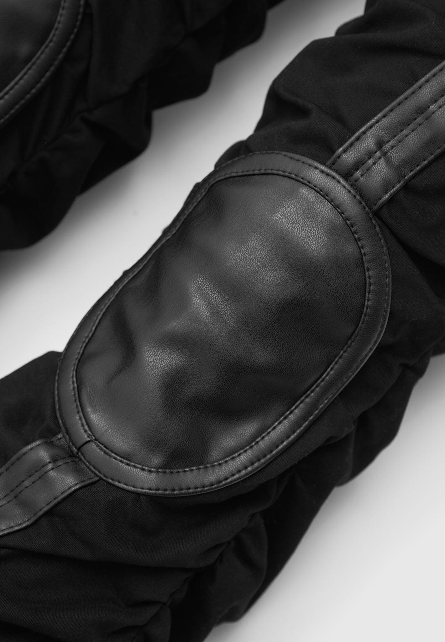 Ruched Trousers with Knee Patch - Black Female Product Image