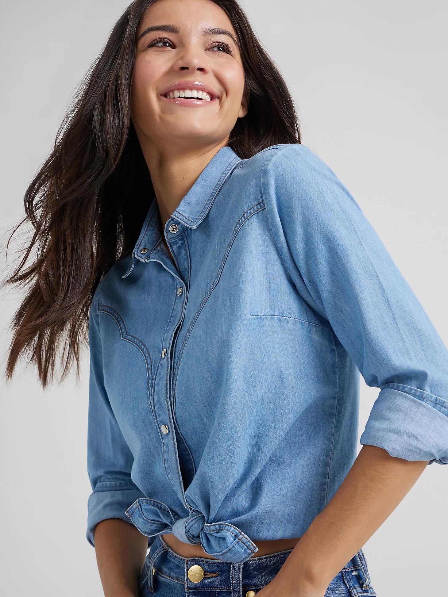 Wrangler® x Yellow Rose by Kendra Scott Denim Shirt | Women's TOPS | Wrangler® Product Image