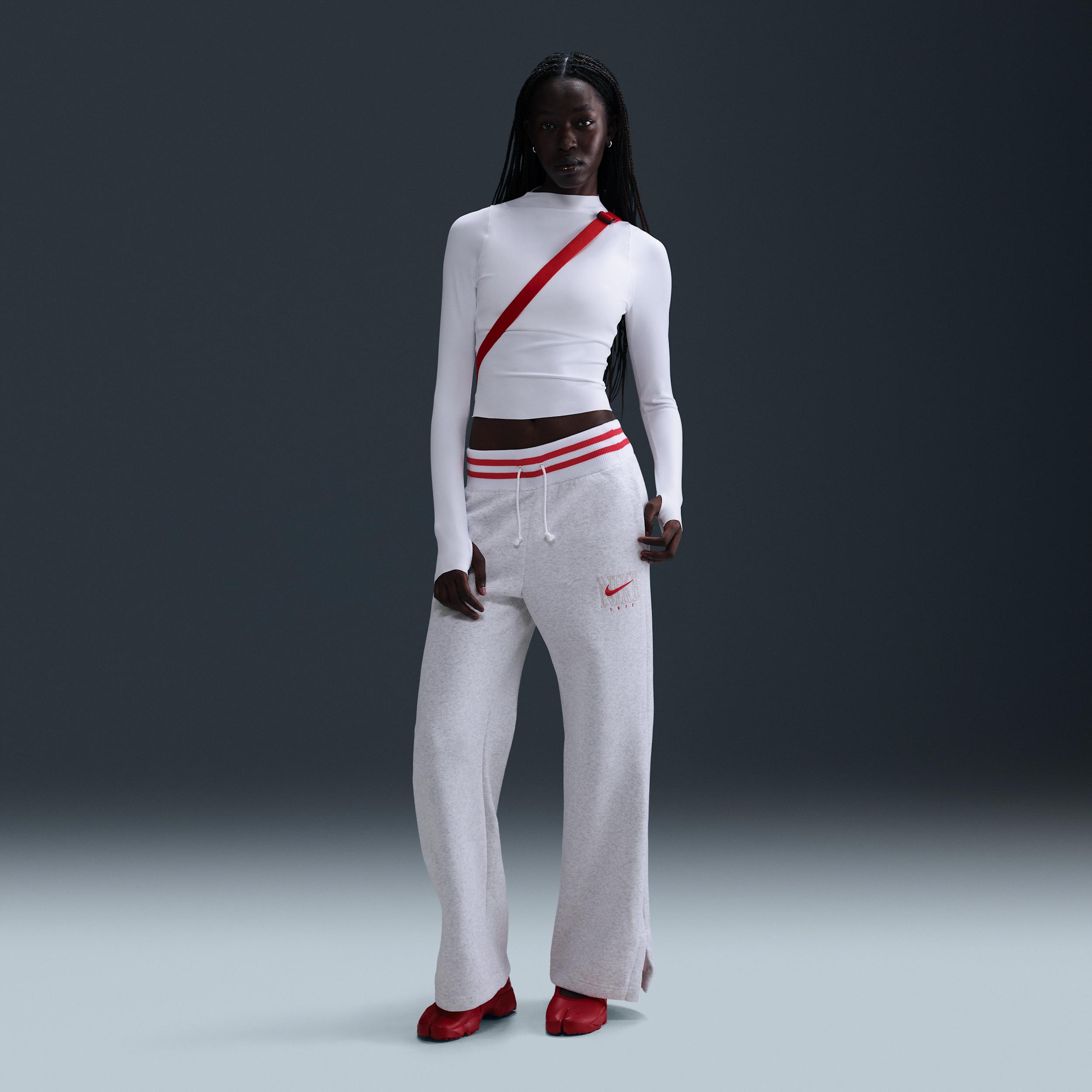 Women's Nike Sportswear Phoenix Fleece High-Waisted Wide-Leg Graphic Pants Product Image