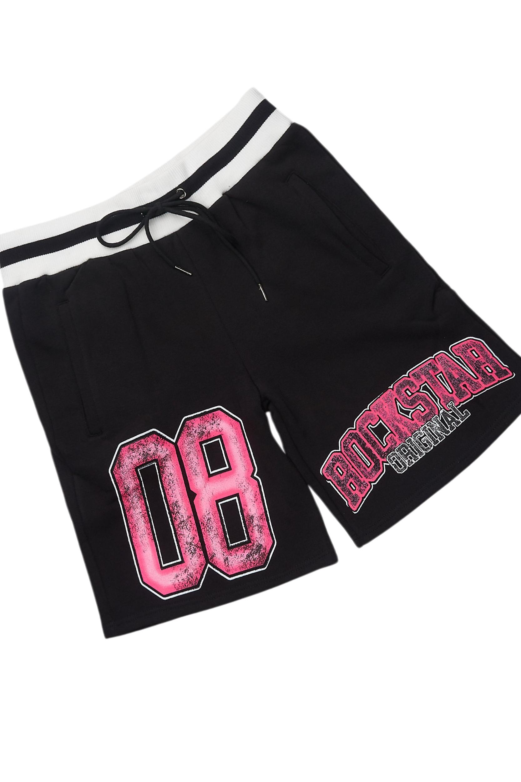 Fields Black/Pink T-Shirt Short Set Male Product Image