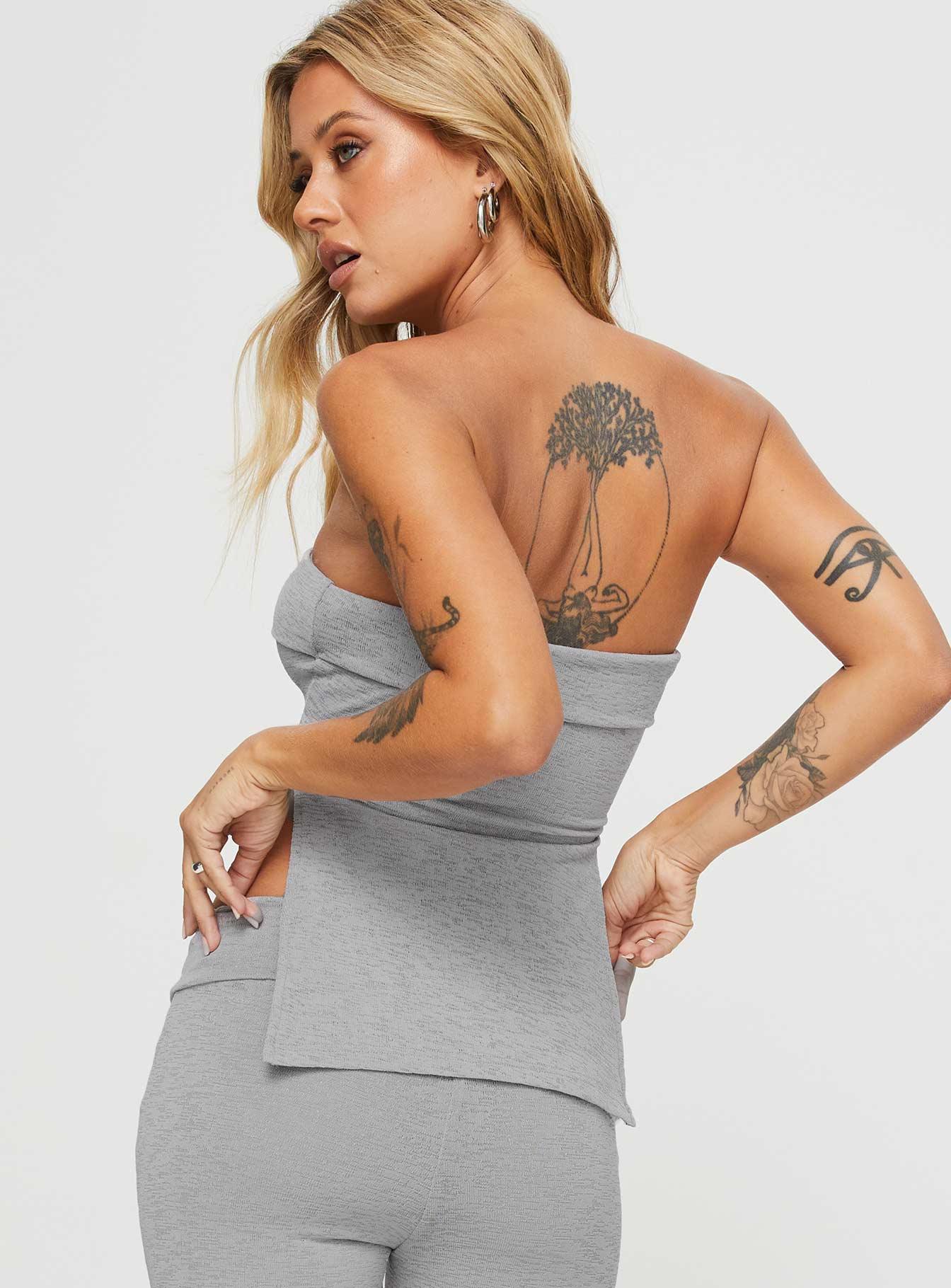 Laurenita Longline Tube Top Grey Product Image