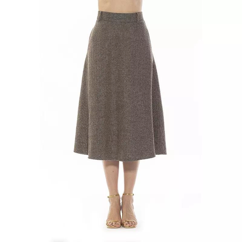 Women's ALEXIA ADMOR Leonie Tweed Full Maxi Skirt, Size: 14, Green Tweed Product Image